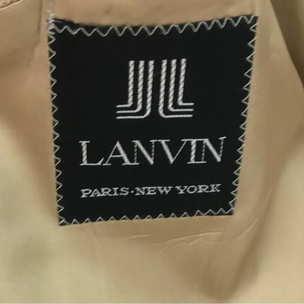 Vintage Lanvin wool blend beige natural unisex blazer sports coat 52R women’s XL